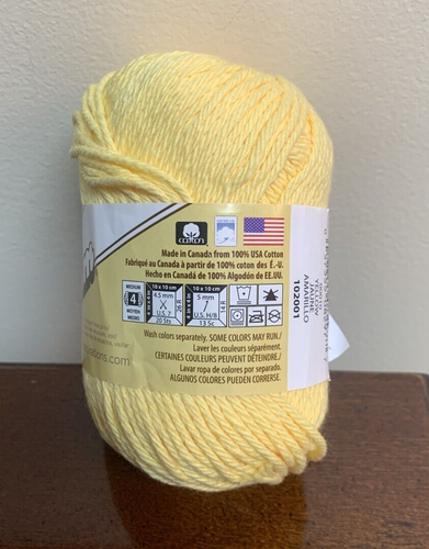 New Original Lily Sugar 'N Cream Solid Yarn- 2.5 oz Medium - Yellow - 00010 - Picture 4 of 4
