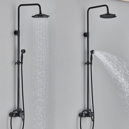 Columna de Ducha con Grifo Redonda Conjunto de Ducha Altura Ajustable Sistema - Imagen 7 de 11