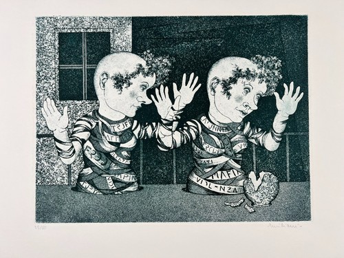 🖼️ Paola Emiliani I Gemelli Graphic 26/60 Signed Twins Lithograph Art