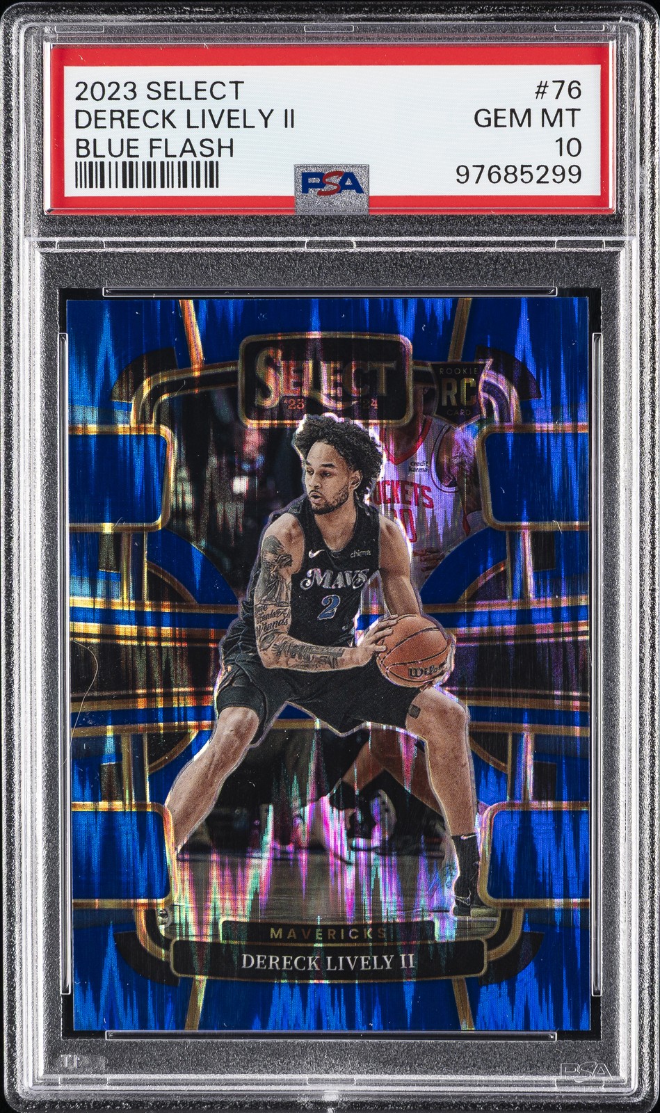 2023 PANINI SELECT BLUE FLASH #76 DERECK LIVELY II 92/99 PSA 10