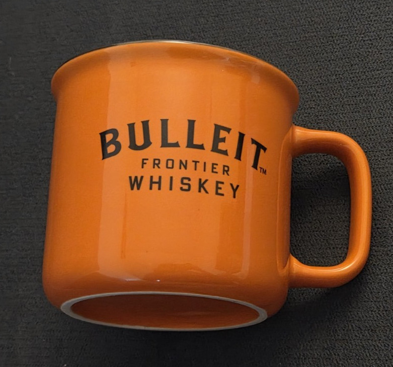 Bulleit Frontier Whiskey Mug Cup Orange Ceramic 10 Oz Bourbon Campfire