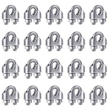 YAMASO 20PCS 1/8 Inches M3 Stainless Steel Wire Rope Cable Clip Clamp