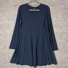 Sun Kim Dress MADE IN USA Size SMALL Navy Blue Long Sleeve