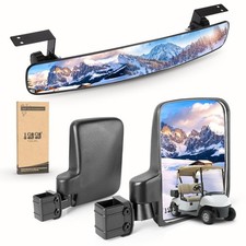 10L0L Golf Cart Mirrors, No Drilling 180 Degree Rotation  Foldable-HD Shatte...
