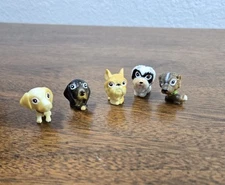 5 Snubbies Collection Dog Puppy Figurines Tiny Miniature Dachshund Yorkie Beagle