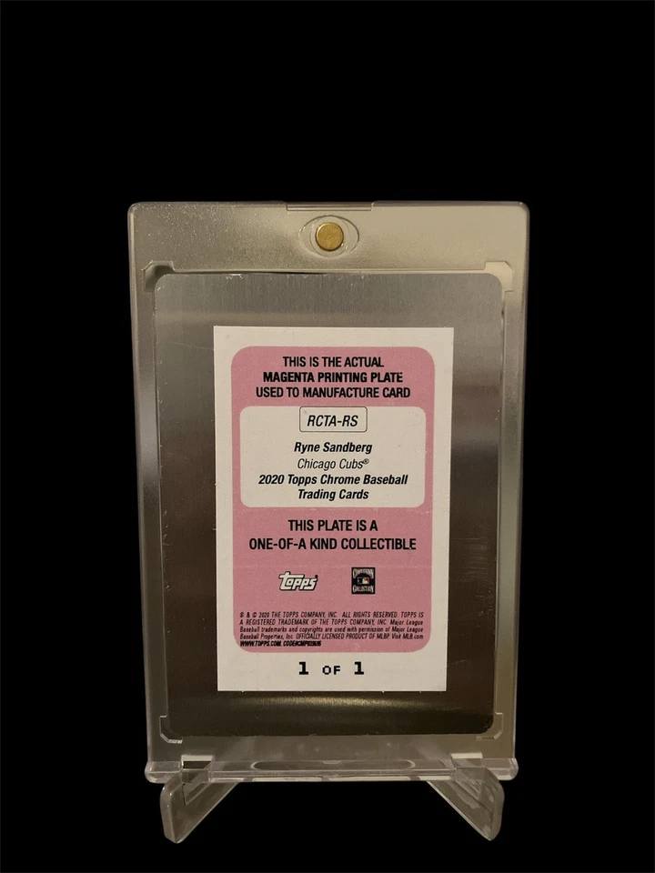 Ryne Sanberge 1/1 (1 ИЗ 1) Auto 2020 HOF RIP печатная пластина #RCTA-RS - Изображение 2 из 2