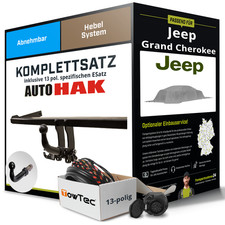 Für JEEP Grand Cherokee Typ WH Anhängerkupplung abnehmbar +eSatz 13pol 06- NEU
