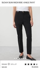 Banana Republic Sloan Highrise Womens Pants, Black, Sz 2S.