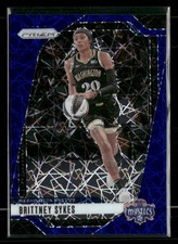 2024 Panini Prizm WNBA #80 Brittney Sykes Blue Vleocity Laser Prizm - Mystics