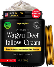 Non-Greasy Beef Tallow for Skin Hair 5OZ Shea Butter, Vitamin E, Niacinamide, W
