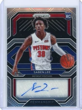 2020-21 Panini Prizm Saben Lee Penmanship Rookie Auto #RP-SLE Detroit Pistons RC