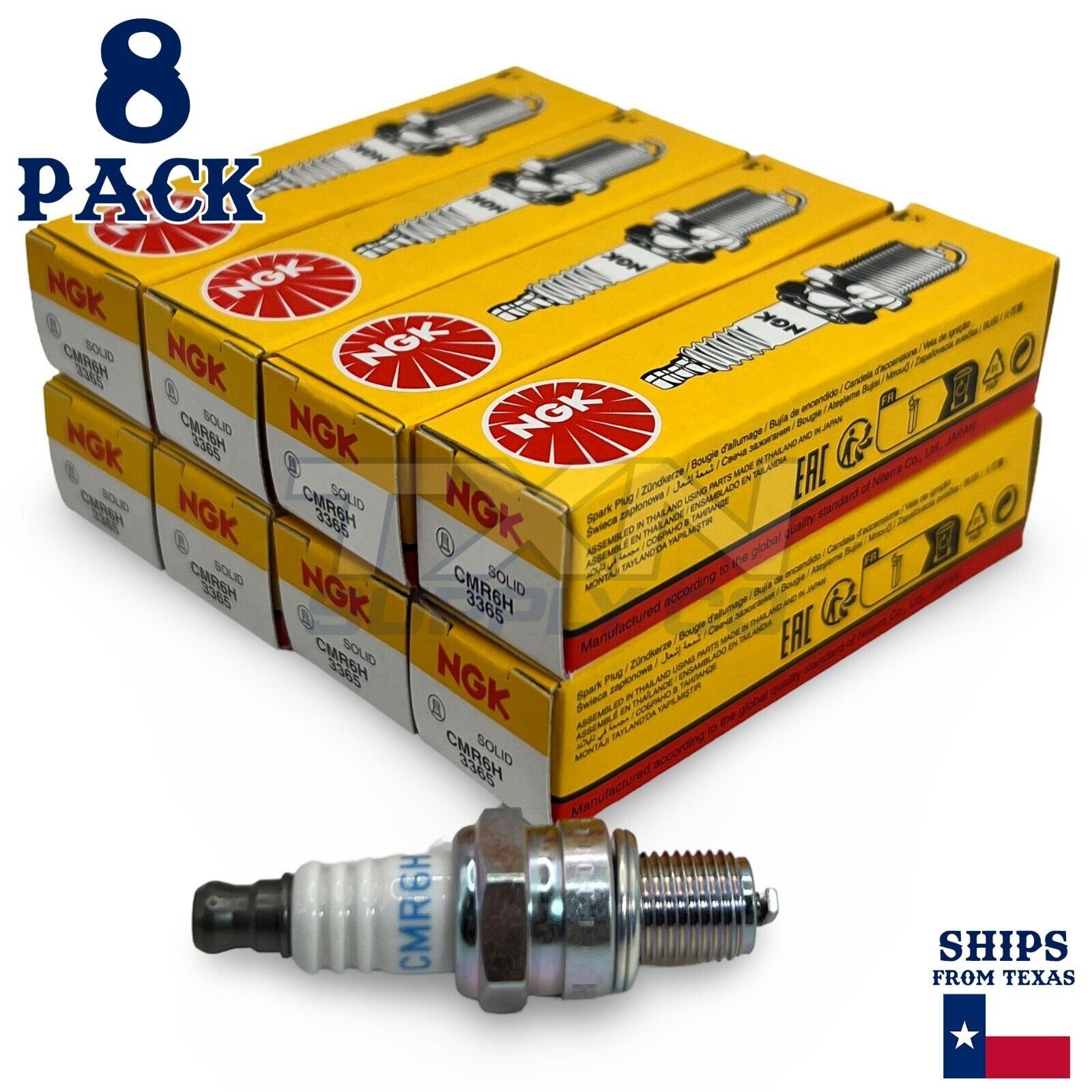 NGK 3365 Spark Plugs CMR6H - 8 Pack