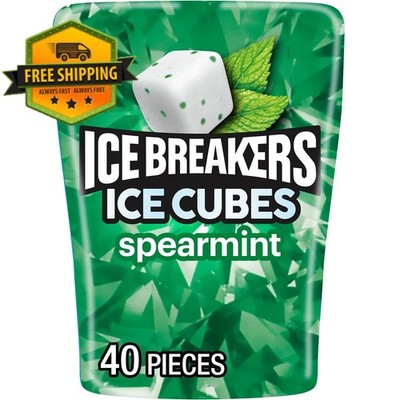 Ice Breakers Ice Cubes Spearmint Sugar-Free Chewing Gum 3.24 oz, 40 Pieces