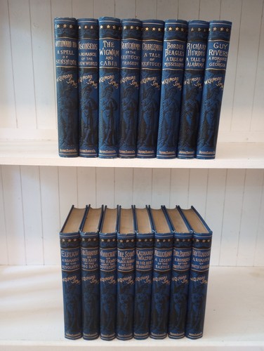 Antique 1888 W. Gilmore Simms Border Romances Victorian Binding 16 Volume Set
