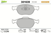 Valeo Bremsbelagsatz, Scheibenbremse 301639 FüR Ford