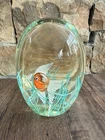 Large Murano Art Dome Glass Aquarium Paperweight Fish Seaweed Bubble 6" H - 8Lbs