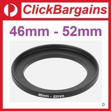 FOTOWORX 46mm to 52mm Step Up Metal Lens Filter Adapter Ring / Stepping 46-52 mm