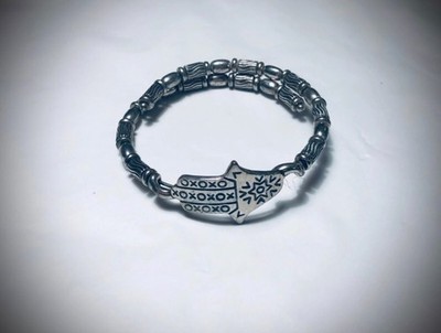 Vintage 66 Alex and Ani Hamsa Wrap Bracelet Silver-Tone
