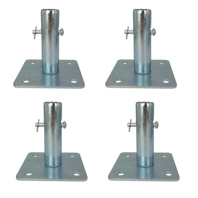 Galvanized Scaffold Base Plates with Pins for Baker Style Scaffolding, 4 PCS
