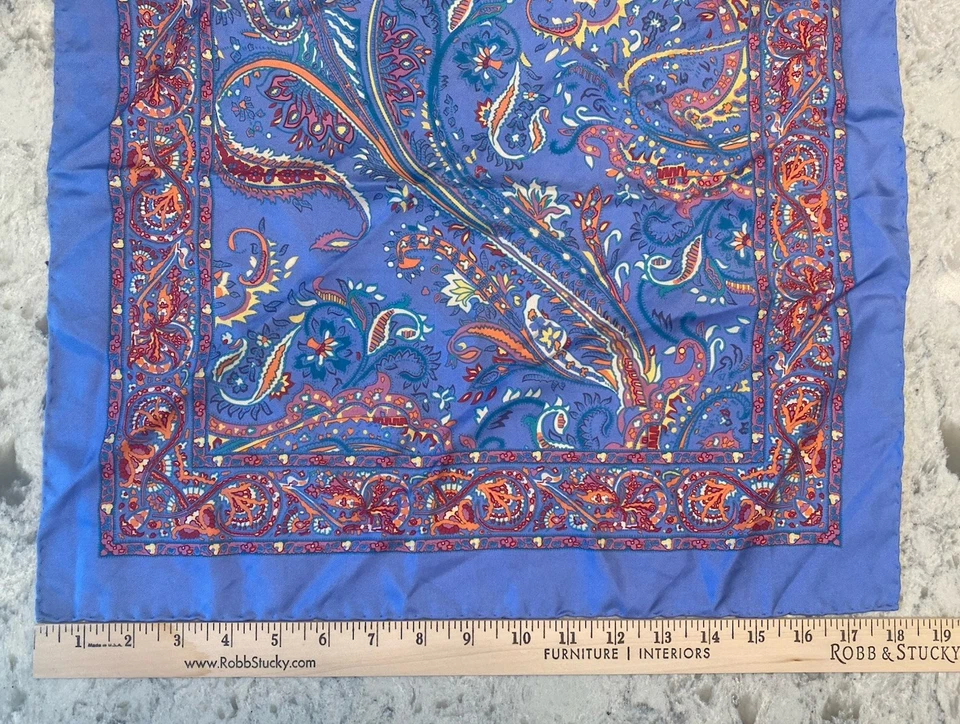 Vintage Ralph Lauren Purple Label Multicolor Paisley Italian Silk Pocket Square - Image 2 of 4