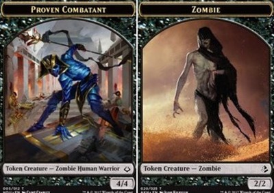 4x Proven Combatant Token // Zombie Token MTG - Hour of Devastation - NM-Mint