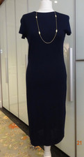 Chanel navy 100% cashmere short sleeve dress size 44