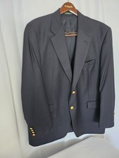 LAUREN Ralph Lauren Navy Wool Blazer Gold Button Sport Coat Men 46R