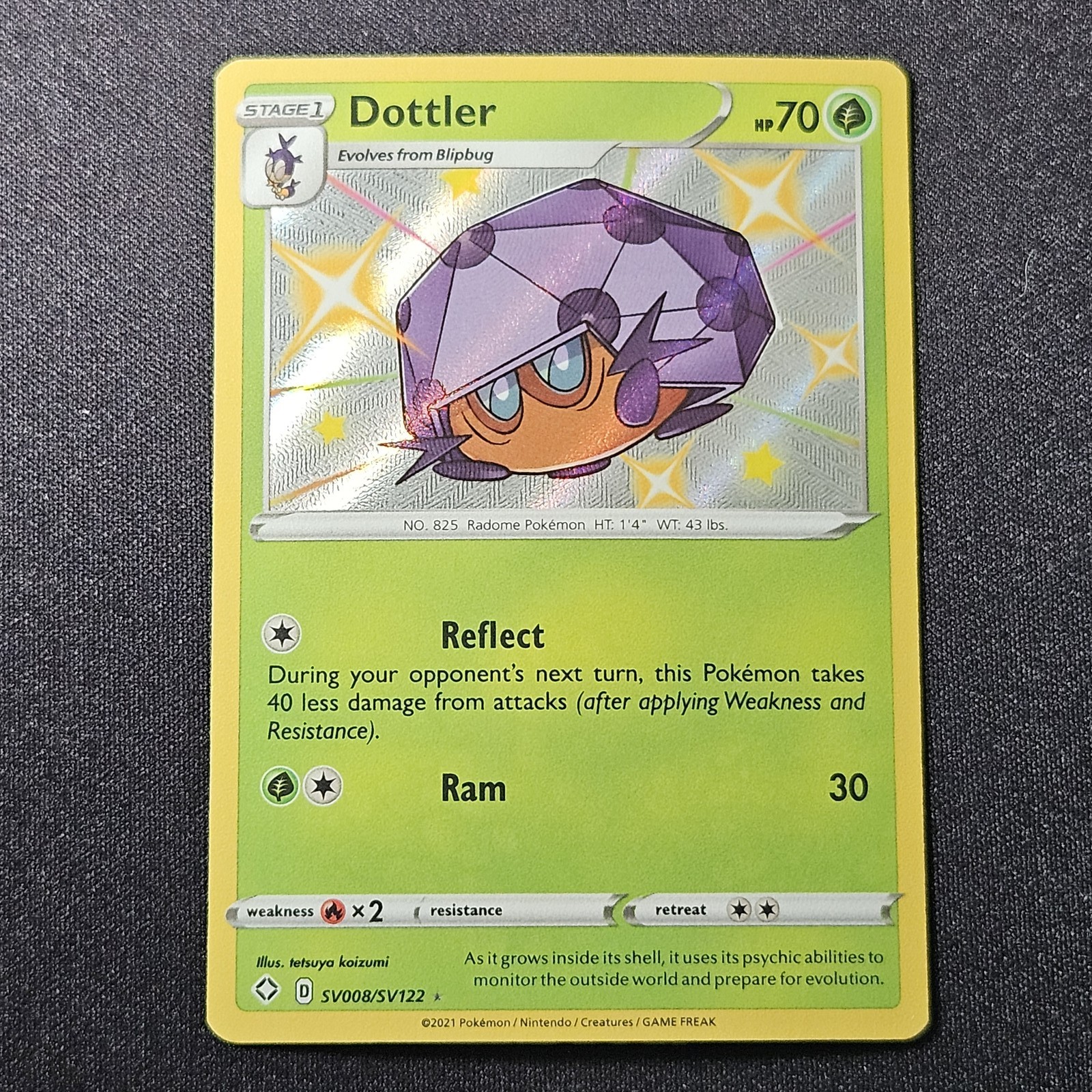 Dottler - Shiny Holo Rare - Shining Fates: Shiny Vault #SV008/SV122 - NM