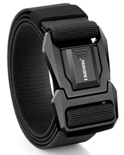 Tactical Belt Men, Work Rigger Military 1.5" Stretch Nylon Web Belt with Heav...