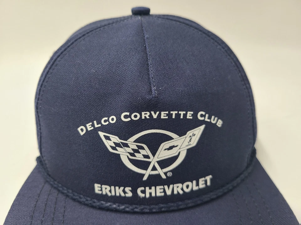 Винтажная бейсболка Delco Corvette Club Eriks Chevrolet веревочная кепка сделано в США - Изображение 4 из 4