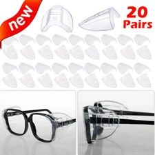 20 Pairs Side Shields for Eye Glasses Slip On Safety Glasses Shield Universal US
