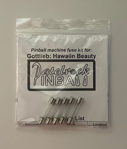 Gottlieb Pinball Machine Fuse Kit **Select Your Pinball (A to L)** - Picture 8 of 205