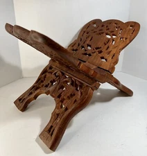 Hand Carved Wood Book Stand Decorative Bible Cookbook Holder Quality Ornate