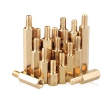 Separadores hexagonales roscados de latón macho-hembra M2,5 x (3 mm-30 mm) + 6 mm