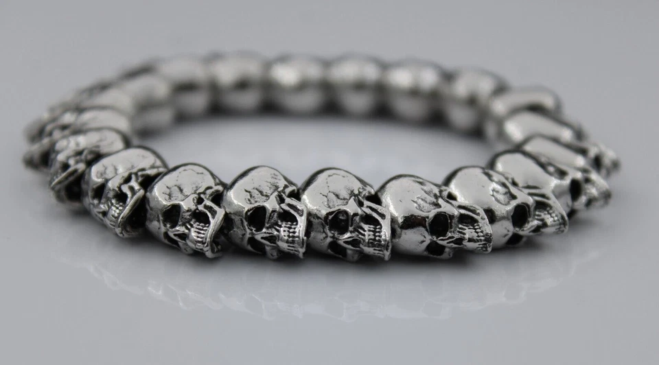 Armband Totenkopf Schädel Herren Männerarmband Armreif Modeschmuck Geschenk - Bild 2 von 4
