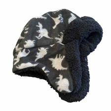 Dinosaur - Cat  Jack - Trapper Hat - Gray/Black - Boys OSFM Youth - New tags