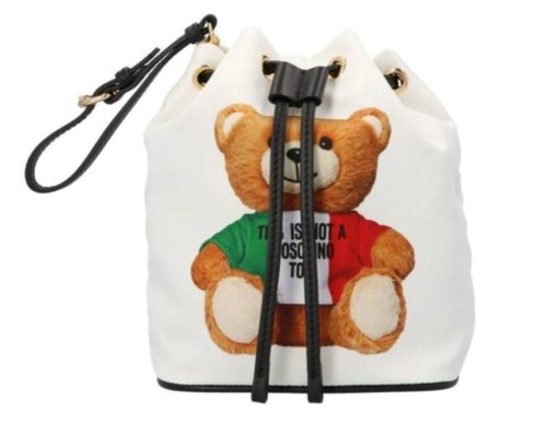 New With Tag Moschino Italy Bear Wristlet Drawstring Bucket Bag T8445 - Picture 2 of 8