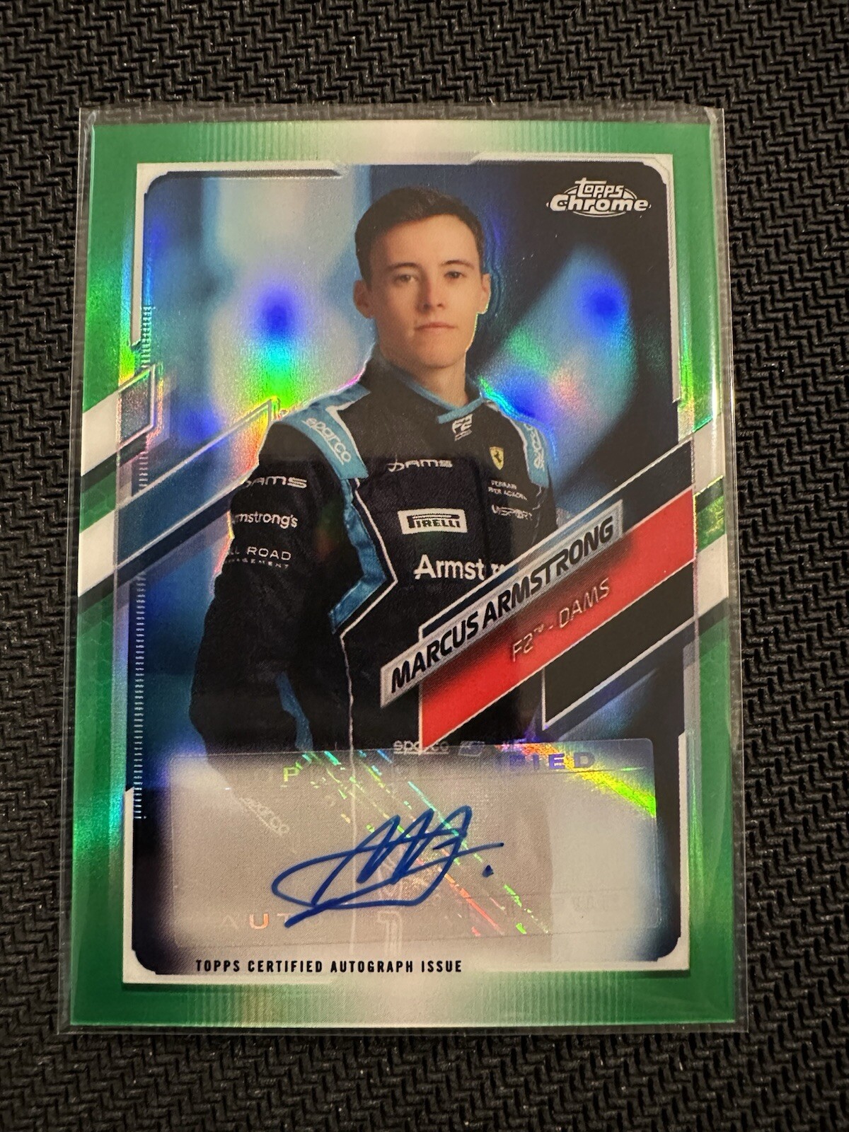 2021 Topps Chrome F1 Formula 1 Marcus Armstrong Auto /99 Green Refractor