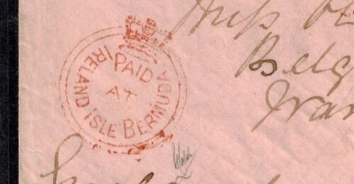 Bermuda Redfield Cover 1859 w/ VF P2 CROWN CIRCLE in Red & 6d Misc 5 Red - Picture 2 of 11