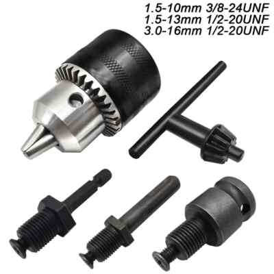 Drill Chuck,1/2-20UNF 3/8-24UNF Mount Impact Driver Chuck Conversion Hex Shank