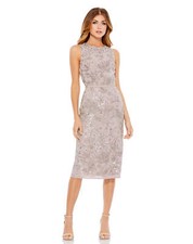 Mac Duggal 10741 Column Midi Dress Sz 14 Vintage Lilac