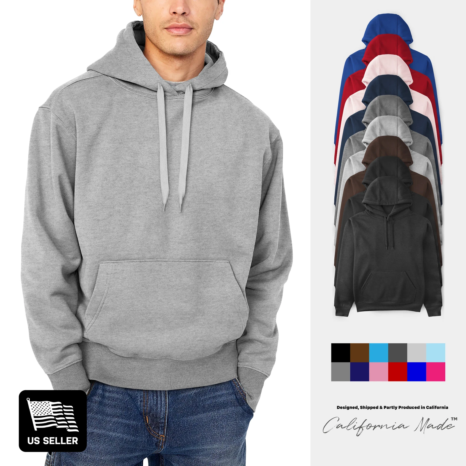 Mens Ultimate Heavyweight Hoodie Sweatshirt Fleece Essentials Pullover XS-5XL
Opens in a new window