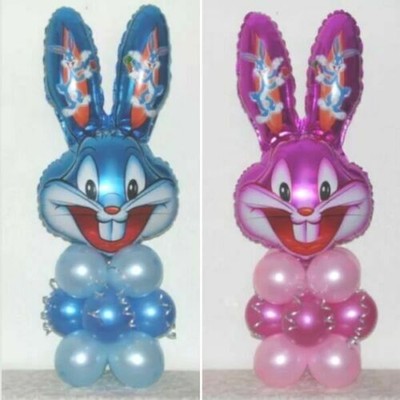 OSTERHASE KANINCHEN - FOLIENBALLON TISCHDEKORATION DISPLAY - KEIN HELIUM BENÖTIGT