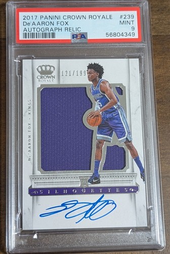 DE'Aaron Fox [Autograph Relic] #239 2017 Panini Crown Royale card