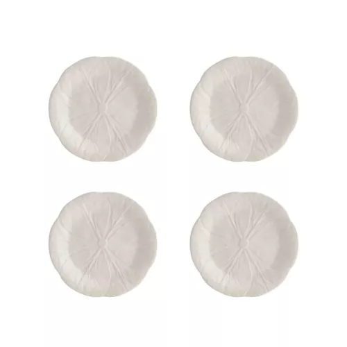 Bordallo Pinheiro Cabbage Beige Dessert Plate, Set of 4