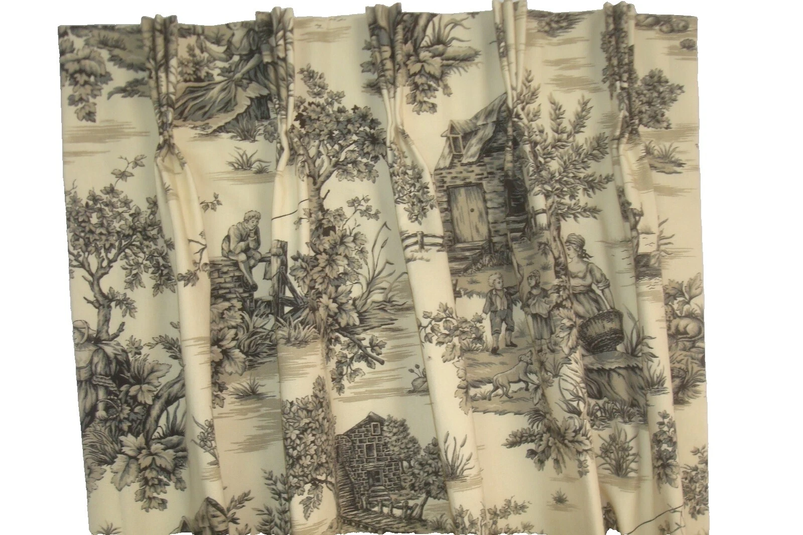 Pictorial Window Pleated Drapes