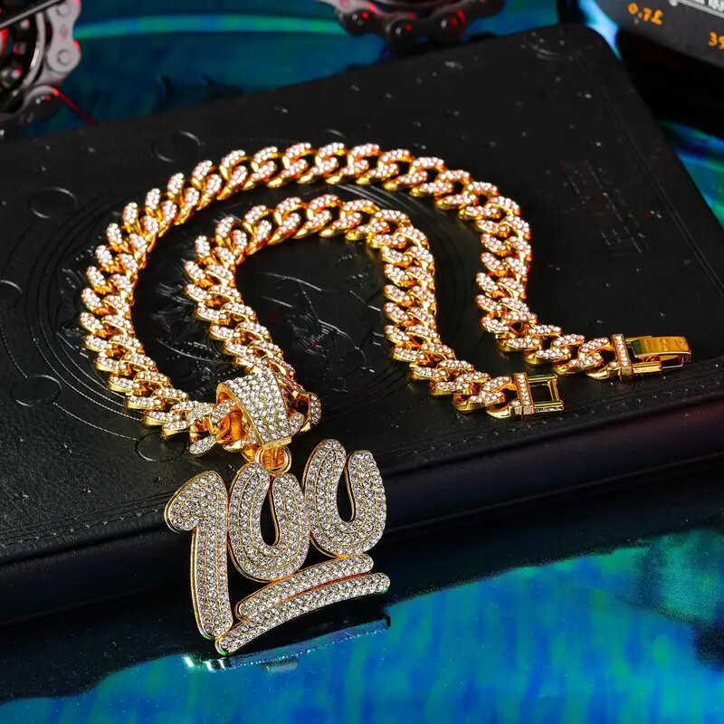 Collar De Hip Hop Tipo Cadena Cubana Con Emoji 100, 3 Mm, 30", Dorada, Para Hombre - Foto 4