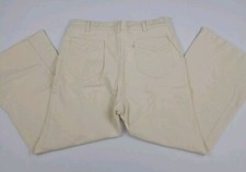 Vintage 60s 70s Levi's White Tab Flare Wide Leg Pants Vtg USA Rare Ivory 34x26
