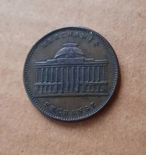 1837 Hard Times New York Merchant's Exchange Token AMAZING CONDITION