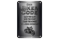 Blechschild Motorrad 12X18 Cm Biker Code Race The Rain Ride Deko Schild
